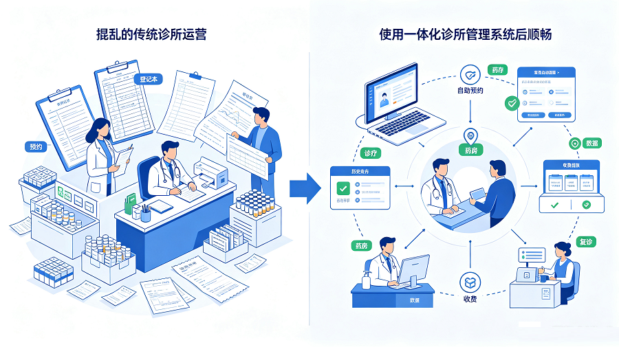 诊所管理软件对运营效率的提升作用大吗?五个环节看懂差距
